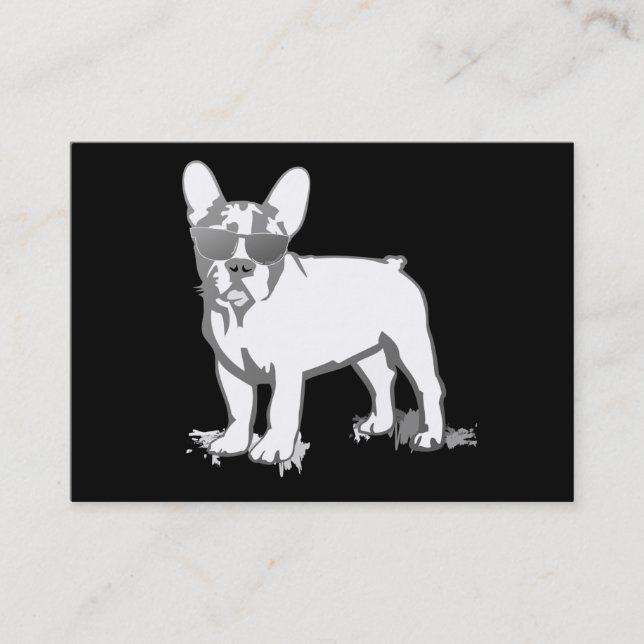 Carte De Visite Bouledogue français super noir (Devant)