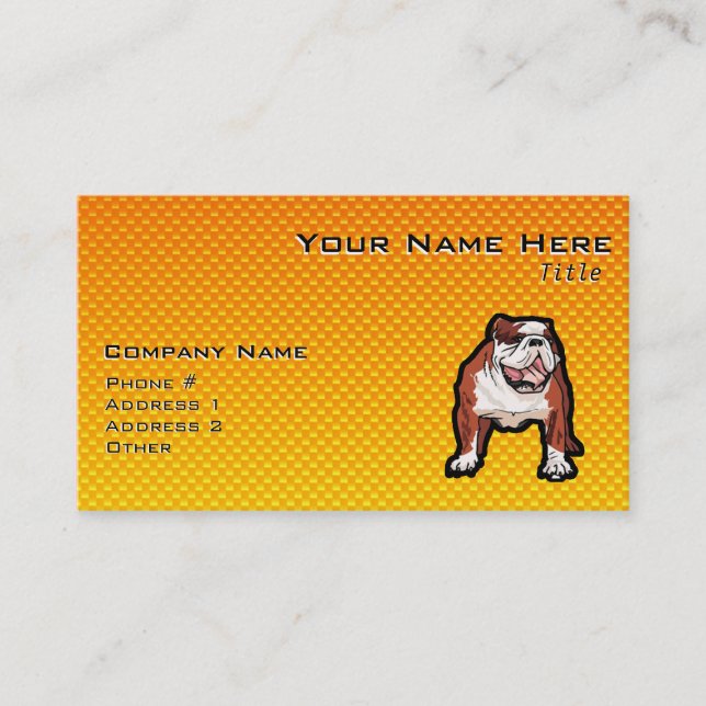 Carte De Visite Bouledogue jaune (Devant)