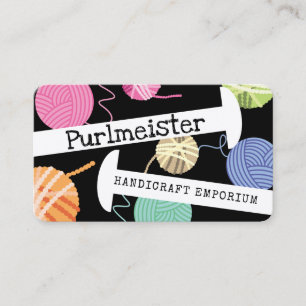 Carte De Visite Boules de fils colorées tricot aiguilles tricoter