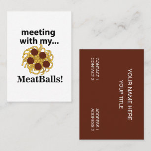 Carte De Visite Boulettes de viande Drôle de réunion avec mes boul