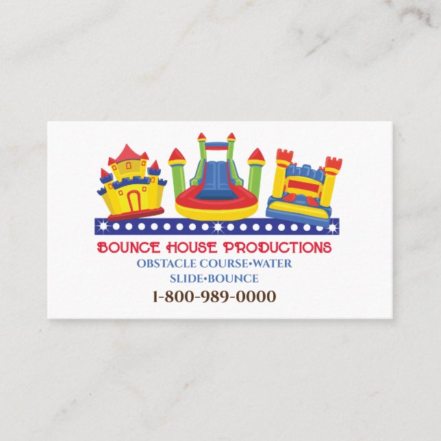 CARTE DE VISITE BOUNCE BOUNCY HOUSE ANNIVERSAIRE PARTI AFFAIRES (Devant)