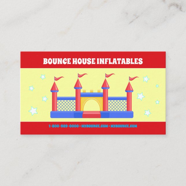 CARTE DE VISITE BOUNCE HOUSE INFLATABLES PARTY CAR TRUCK ENTREPRIS (Devant)