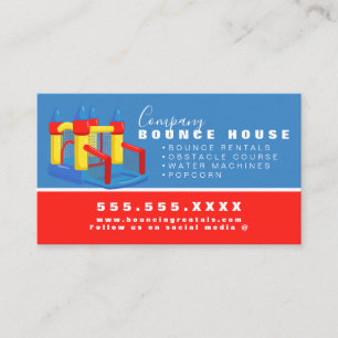 Carte De Visite Bounce House Logo Party Location Blue Red Business