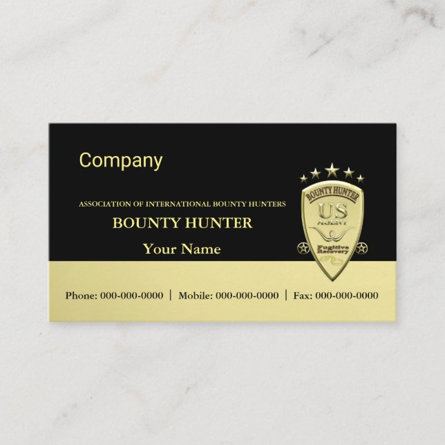 Carte De Visite Bounty Hunter (Devant)