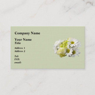 Carte De Visite Bouquet aux teintes de blanc et de jaune