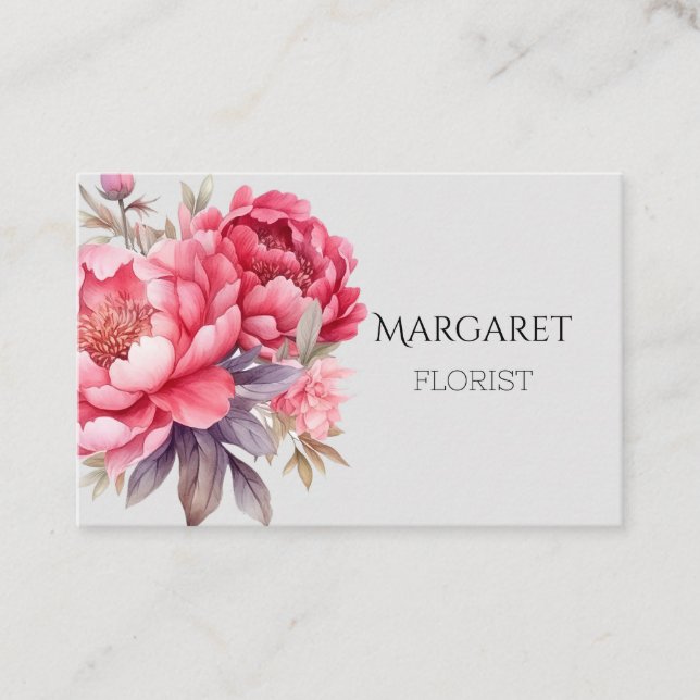Carte De Visite bouquet d'aquarelle (Devant)