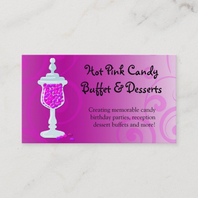Carte De Visite Bouquet de Bonbons Rose Chaud Fuchsia (Devant)