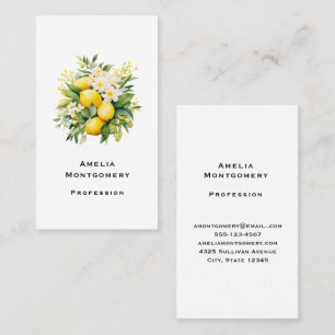 Carte De Visite Bouquet de citrons aux fleurs blanches