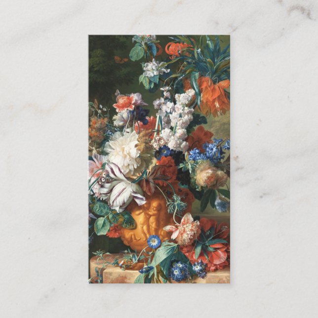 Carte De Visite Bouquet de fleurs antique dans une urne (Devant)