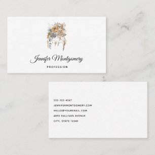Carte De Visite Bouquet de fleurs Boho et Dreamcatcher