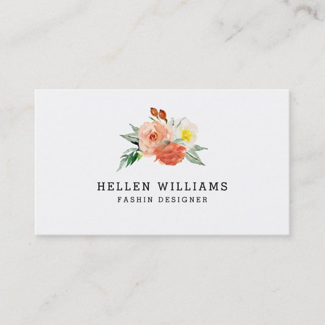 Carte De Visite Bouquet de fleurs de pêche (Devant)