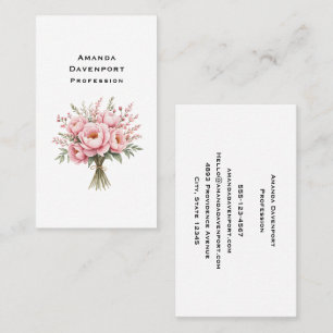 Carte De Visite Bouquet de fleurs de pivoine rose joli