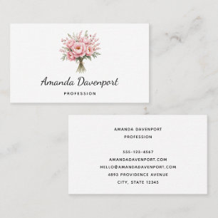 Carte De Visite Bouquet de fleurs de pivoine rose jolie