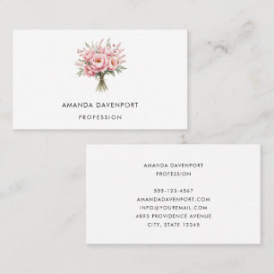 Carte De Visite Bouquet de fleurs de pivoine rose jolie