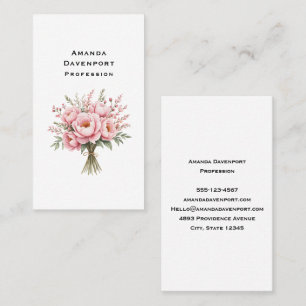 Carte De Visite Bouquet de fleurs de pivoine rose jolie