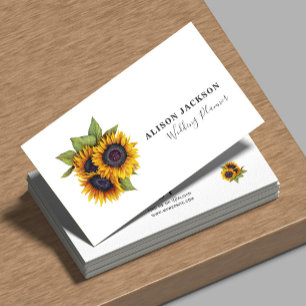 Carte De Visite Bouquet de fleurs de soleil moderne élégant planif