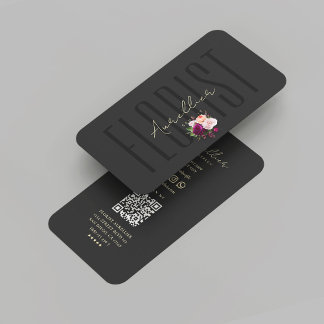 Carte De Visite Bouquet de fleurs modernes Black Gold