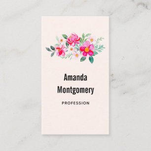 Carte De Visite Bouquet de fleurs rose vif ludique