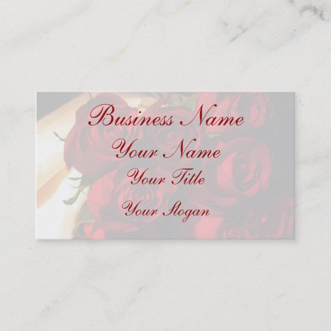 Carte De Visite "Bouquet de Rose rouge" (Devant)