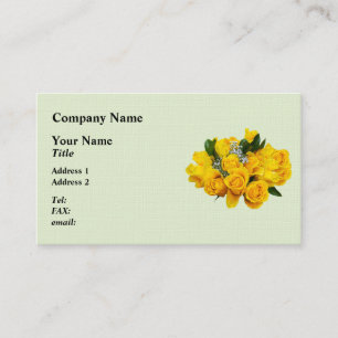 Carte De Visite Bouquet de roses jaunes et baby's breath