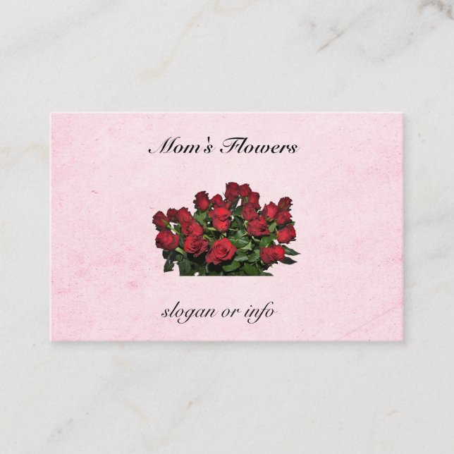 Carte De Visite Bouquet de roses rouges (Devant)
