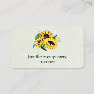 Carte De Visite Bouquet de tournesol jaune en aquarelle
