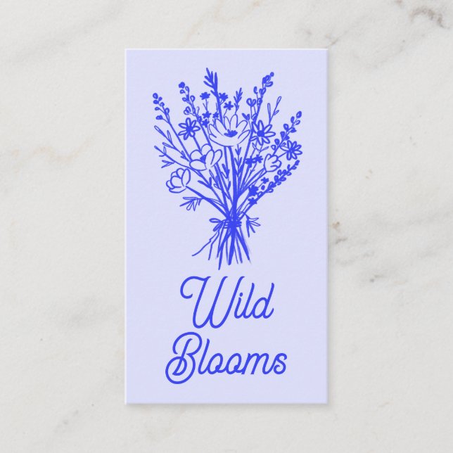 Carte De Visite Bouquet fleur sauvage Rustique Minimal Chic Floral (Devant)