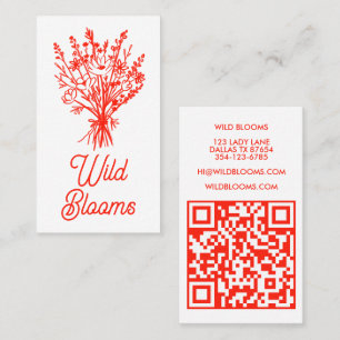 Carte De Visite Bouquet fleur sauvage Rustique minimaliste Floral