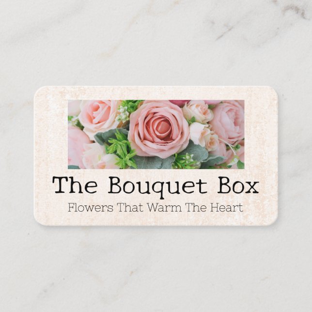 Carte De Visite Bouquet Fleurs Roses | Compositions Florales  (Devant)