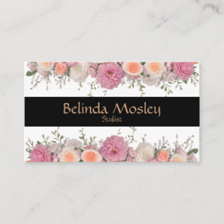 Carte De Visite Bouquet floral élégant Peach Blooms rose