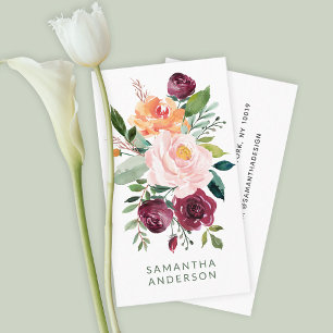 Carte De Visite Bouquet Floral Féminin Rustique Entrepreneur