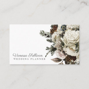 Carte De Visite Bouquet floral romantique d'hiver