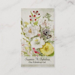 Carte De Visite Bouquet jaune rouge blanc de fleur