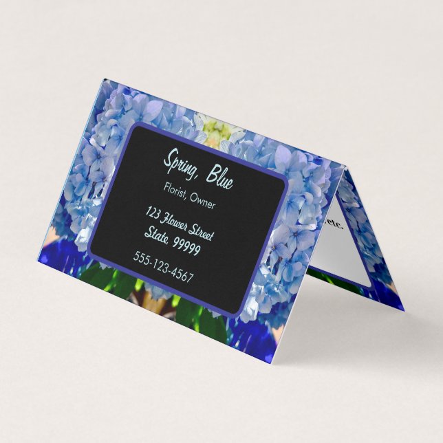 Carte De Visite Bouquets Blue Purple Hydrangeas (Devant)