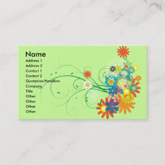 Carte De Visite bouquets de fleurs de tourbillons vectoriels