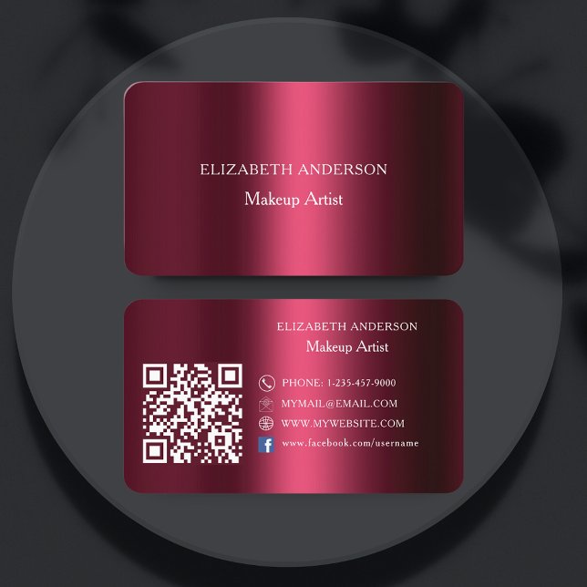 Carte De Visite Bourgogne Code Qr médias sociaux Facebook (Créateur téléchargé)