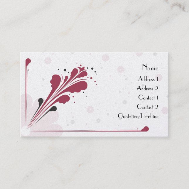 Carte De Visite Bourgogne et conception noire de sifflement de (Devant)