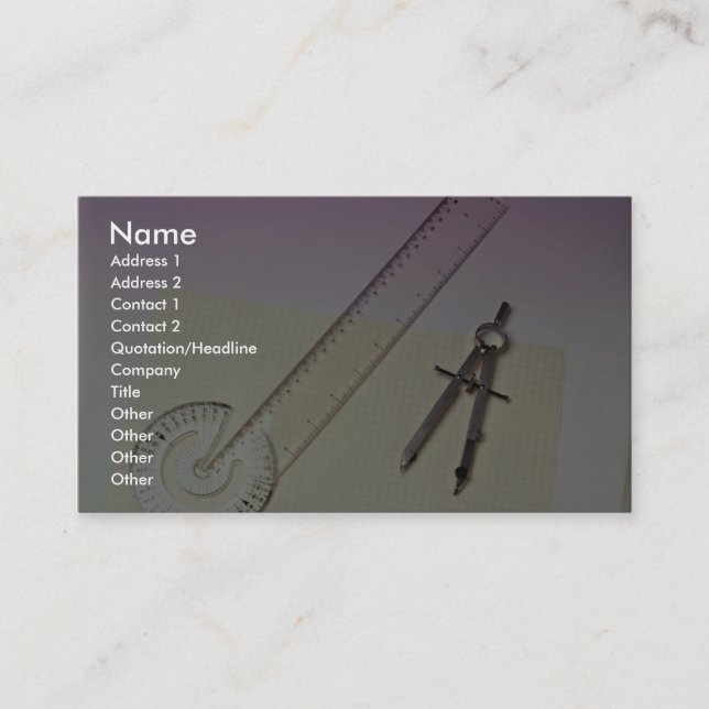 Carte De Visite Boussole avec la règle (Devant)