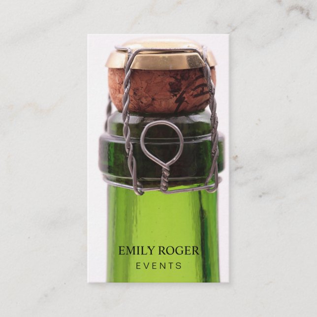 Carte De Visite Bouteille de champagne fête (Devant)