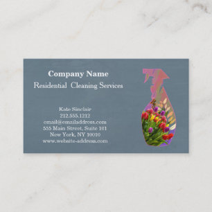 Carte De Visite Bouteille de pulvérisation de service de nettoyage