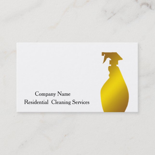Carte De Visite Bouteille de pulvérisation de service de nettoyage (Devant)