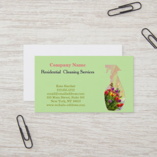 Carte De Visite Bouteille de pulvérisation de service de nettoyage