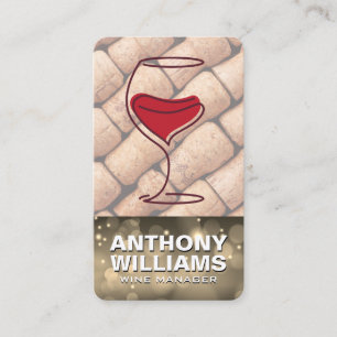 Carte De Visite Bouteille de vin en verre Logo noir Bouchons V