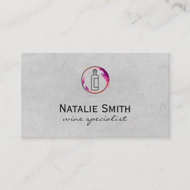 Carte De Visite Bouteille de vin et tache (Devant)