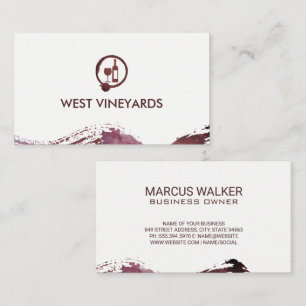 Carte De Visite Bouteille de vin et verre   Aquarelle de tôle bros