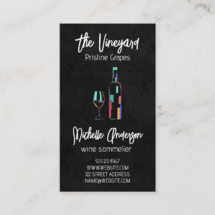 Carte De Visite Bouteille de vin et verre Artsy