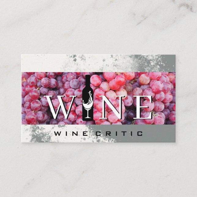 Carte De Visite Bouteille de vin | Raisins | Vignoble (Devant)