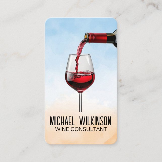 Carte De Visite Bouteille de vin rouge | Restaurant  (Devant)