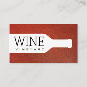 Carte De Visite Bouteille de vin   Texture de cuir