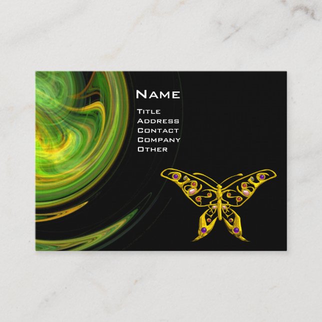 Carte De Visite BOUTEILLE D'HYPER - orange vif vert noir jaune (Devant)